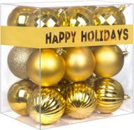 золотые 3,2 "большие новогодние шары - украшения для елки, небьющиеся подвесные шары на новый год, пасха, валентина, праздничные украшения, набор из 18 шт. логотип