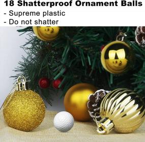 img 2 attached to Gold 3.2" Large Christmas Balls - Christmas Tree Decoration Ornaments Shatterproof Hanging Balls For New Year Easter Valentine Holiday Decorations Set Of 18Pcs