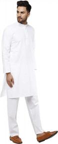 img 1 attached to SKAVIJ Men'S Tunic Cotton Kurta Pajama Indian Yoga Casual Dress Set