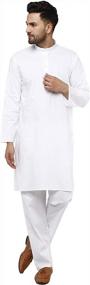 img 4 attached to SKAVIJ Men'S Tunic Cotton Kurta Pajama Indian Yoga Casual Dress Set