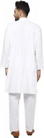 img 3 attached to SKAVIJ Men'S Tunic Cotton Kurta Pajama Indian Yoga Casual Dress Set