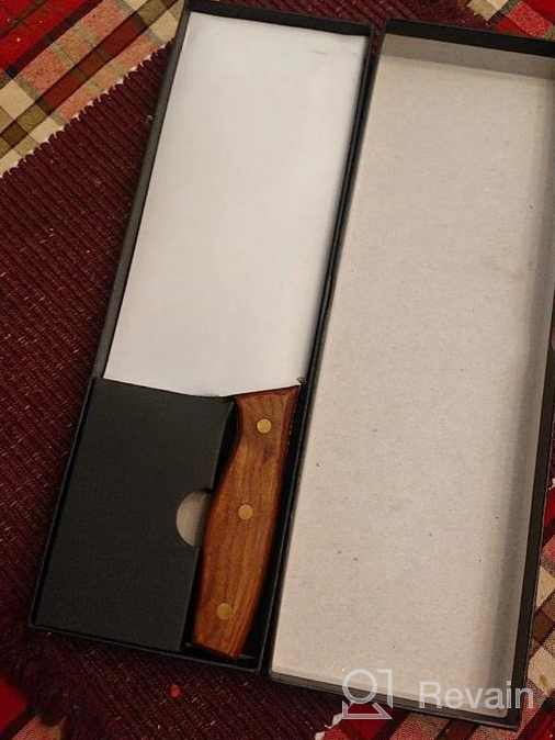 img 1 attached to Kitory Meat Cleaver 7'' Heavy Duty Chopper Butcher Knife Bone Cutter Chinese Kitchen Chef’S Chopping Knife For Meat, Bone- Full Tang 7CR17MOV High Carbon Stainless Steel - Pear Wood Handle review by Mike Martz