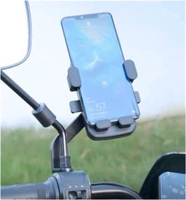 img 2 attached to 🛵 JTRF Motorcycle Phone Mount - Moped ATV Phone Mount for Bike Handlebars: One Hand Operation Scooter Phone Holder for 4.5"-6.7" Cellphone with Universal GPS, 360° Rotation, Anti-Shake, and Rearview Mirror