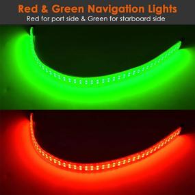 img 2 attached to Marine LED Boat Lights For Navigation - Waterproof Acelane Bow Lights With 42/84 LEDs Per Strip, Perfect For Pontoon, Kayak, Yacht, Fishing Boat, And Dinghy - 1 Pair (Red And Green)