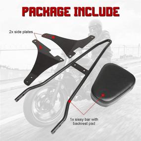 img 2 attached to INNOGLOW Sissy Bar with Backrest - PU Passenger Pad & Driver Rider Support - Fits Harley Sportster XL883 XL1200 04-UP (Black)