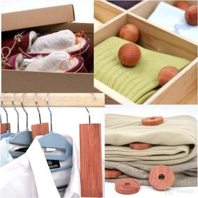 img 2 attached to 🌲 Homode Cedar Storage Blocks, Cedarwood Chips and Balls for Closets and Drawers, Fresh-Scented Sachets 40-Pack