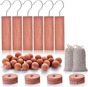 img 4 attached to 🌲 Homode Cedar Storage Blocks, Cedarwood Chips and Balls for Closets and Drawers, Fresh-Scented Sachets 40-Pack