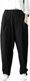 img 3 attached to Casually Chic: SCOFEEL Women'S Cotton Linen Baggy Pants With Big Pockets