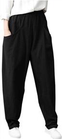 img 4 attached to Casually Chic: SCOFEEL Women'S Cotton Linen Baggy Pants With Big Pockets