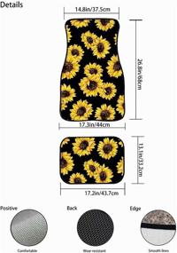 img 3 attached to Deeprinter Boho Mandala Pattern Full Set Car Floor Mat - Non-Slip Carpet Mats 🚗 for Front & Rear - Universal Fit for Most Sedan Cars, SUVs, Vans - 4 Pieces