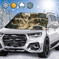 protect your car from snow and ice with homeya magnetic windshield cover - 4 layers of waterproof protection and bonus features! logo