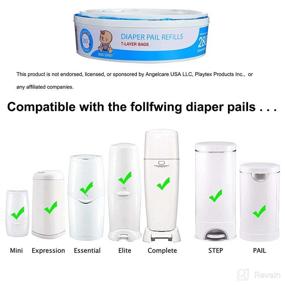 img 3 attached to 👶 4 Pack Diaper Pail Refill Bags with 1120 Count | Compatible with Diaper Pails