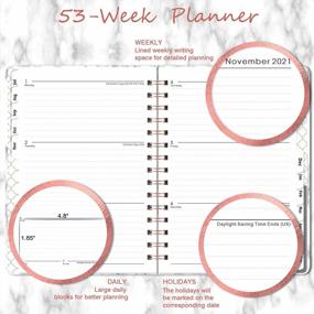 img 1 attached to Academic Planner 2021-2022 - Weekly & Monthly Planner, 8.43" X 6.3", July 2021 - June 2022, Flexible Floral Hardcover With Strong Golden Binding, Elastic Closure, Coated Tabs, Inner Pocket