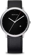 ⌚ bering time unisex slim watch 11139-402 - 39mm case classic collection, calfskin leather strap - scratch-resistant sapphire crystal, minimalistic danish design logo
