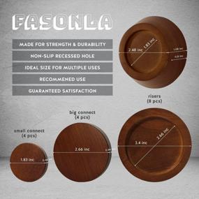 img 2 attached to FASONLA Bed Risers (Set Of 8) Furniture Risers Lifts Height 1", 2" Or 3", Solid Natural Wood Risers For Bed, Furniture, Table, Sofa, Chair With Non-Slip Recessed Hole (Dark Brown Color, 1 Inch)
