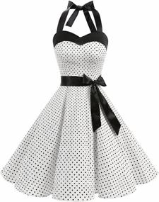 img 3 attached to Women'S Vintage 50S Halter Dress - Perfect For Rockabilly Parties!