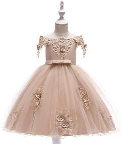 img 3 attached to Dresses Wedding Sleeveless Children Daughter Girls' Clothing : Dresses