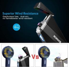 img 2 attached to RONXS Windproof Flameless Lighter - Heavy Duty USB Rechargeable Double Plasma Electric Lighter, Butane Free With Stylish Gift Box Packaging