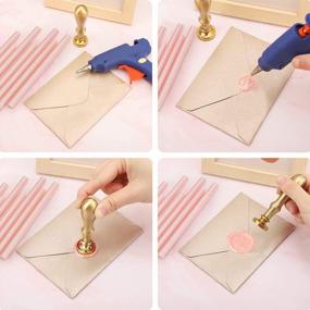 img 1 attached to 60-Piece Mini Hot Melt Glue Sticks For Wax Seal Stamp - Gartful Pink Glue Gun Sealing Wax Sticks For Envelopes, Wedding Invitations, Birthday Cards, And More