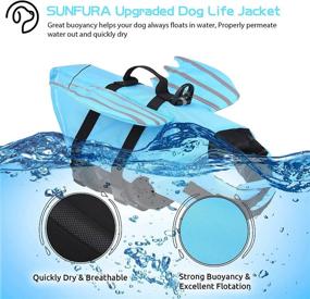 img 3 attached to 🐾 Wings Design Reflective Dog Life Jacket - SUNFURA Pet Life Vests with High Buoyancy & Rescue Handle for Small Medium Large Dogs, Adjustable Flotation Lifesaver Preserver Puppy Swimsuit for Swimming