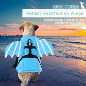 img 1 attached to 🐾 Wings Design Reflective Dog Life Jacket - SUNFURA Pet Life Vests with High Buoyancy & Rescue Handle for Small Medium Large Dogs, Adjustable Flotation Lifesaver Preserver Puppy Swimsuit for Swimming