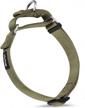 escape-proof martingale dog collar for large breeds - premium nylon, sturdy and comfortable - ideal for walking, training and daily use - large size in military green logo