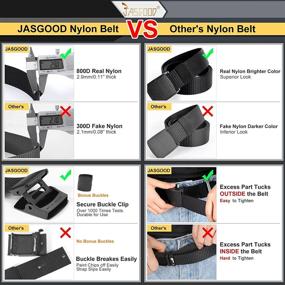 img 2 attached to JASGOOD Military Tactical Plastic Belts for Men - Breathable & Lightweight Accessories at their Finest