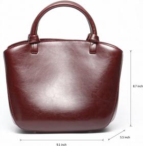 img 2 attached to Retro Small Tote Shoulder Bag For Women - Genuine Leather Handbag By Covelin