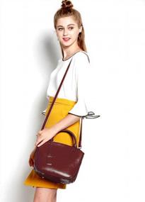 img 3 attached to Retro Small Tote Shoulder Bag For Women - Genuine Leather Handbag By Covelin