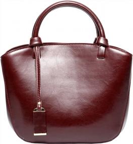 img 4 attached to Retro Small Tote Shoulder Bag For Women - Genuine Leather Handbag By Covelin