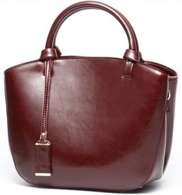 img 1 attached to Retro Small Tote Shoulder Bag For Women - Genuine Leather Handbag By Covelin