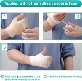 img 1 attached to Athletic Foam Underwrap For Sports - Dimora Pre Wrap Tape (4-Rolls) | Protect Ankles, Wrists, Hands, And Knees | 2.75 Inches X 30 Yards | Beige