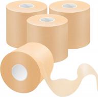 спортивная пенопластовая подкладка для спорта - dimora pre wrap tape (4 рулона) | защитите лодыжки, запястья, руки и колени | 2,75 дюйма х 30 ярдов | бежевый логотип