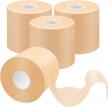 athletic foam underwrap for sports - dimora pre wrap tape (4-rolls) | protect ankles, wrists, hands, and knees | 2.75 inches x 30 yards | beige logo