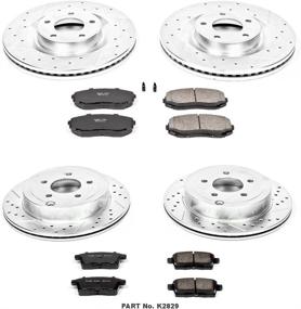 img 2 attached to Enhance Braking Performance with Power Stop K2829 Z23 Carbon Fiber Brake Pads and Rotors Kit: Drilled & Slotted for Optimum Efficiency