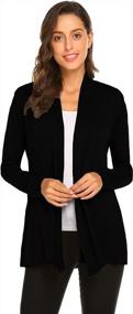 img 4 attached to Newchoice Womens Casual Lightweight Long Sleeve Cardigan Soft Drape Open Front Fall Dusters (S-3XL)