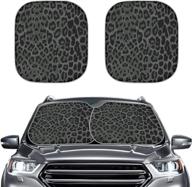 🐆 прочный автомобильный солнцезащитный козырек freewander для защиты от уф-лучей, дизайн с черным леопардовым принтом - идеальный ежедневный автомобильный аксессуар логотип