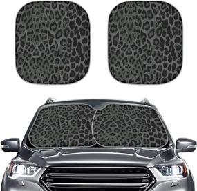 img 4 attached to 🐆 Freewander Durable Car Sun Visor for UV Protection, Black Leopard Print Design - Perfect Daily Car Accessory