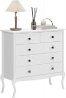 white 5-drawer mid century modern dresser for bedroom, closet, living room, hallway and nursery - sogesfurniture logo