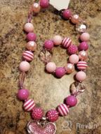 img 1 attached to Stunning Glitter Heart Chunky Bubblegum Bead Necklace & Bracelet Set: Gorgeous Fashion Jewelry with Gift Box from vcmart review by Tanya Gutierrez
