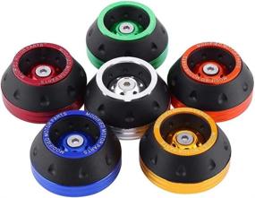 img 1 attached to CNC Front Fork Frame Sliders Wheel Crash Protector Aluminum Fork Wheel Frame Sliders Crash Pads Motorbike Falling Protection Scooter Moped(Orange)