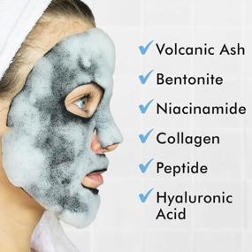 img 3 attached to Ebanel 10 Pack Carbonated Bubble Clay Mask, Deep Cleansing Face Mask For Acne And Pores, Detox Volcanic Ash And Bentonite Clay Mask With Collagen Peptides, Vitamin C, Hyaluronic Acid, Niacinamide