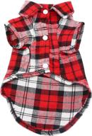 yaodhaod dog shirt: stylish plaid clothes for pets - british style 👕 tee for dogs and cats, adorable and soft grid apparel for all seasons логотип