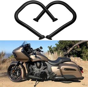 img 1 attached to Gloss Black Rear Highway Bars Saddlebag Crash Guards for Indian Challenger Limited/Chief Vintage 2014-2020 - Chieftain 116/111, Roadmaster Elite/Classic (Black Bar)