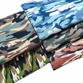 img 4 attached to ZAIONE Camouflage Fat Quarter Fabric 5Pcs 18.8"X18.8"(48Cm X 48Cm) Camo Print Cotton Poplin Fabric Quilting For Clothes Sewing Patchwork DIY Craft