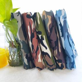 img 2 attached to ZAIONE Camouflage Fat Quarter Fabric 5Pcs 18.8"X18.8"(48Cm X 48Cm) Camo Print Cotton Poplin Fabric Quilting For Clothes Sewing Patchwork DIY Craft
