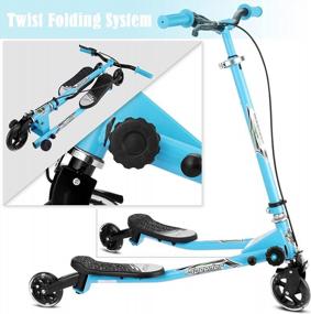 img 1 attached to Kids LED Swing Wiggle Scooter With Three Wheels, Drifting Speeder, And Adjustable Handlebar - Quick-Fold Design For Children Ages 3-10