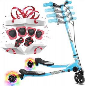 img 4 attached to Kids LED Swing Wiggle Scooter With Three Wheels, Drifting Speeder, And Adjustable Handlebar - Quick-Fold Design For Children Ages 3-10