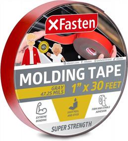 img 4 attached to Super Strong Gray Automotive Molding Tape - 1-Inch X 30-Foot Double Sided Mounting Tape For Auto Body Trim, Side Mirrors, Emblems, Nameplates And Outdoor Applications By XFasten