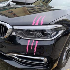 img 1 attached to Eye-catching YGMONER 2pcs Fluorescent Pink Claw Marks Decal: A Vibrant Car Sticker!